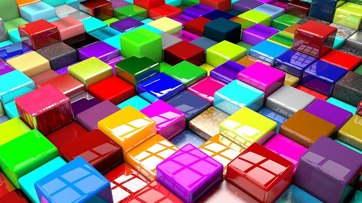 images of plastic blocks arranged to look likr a color palette